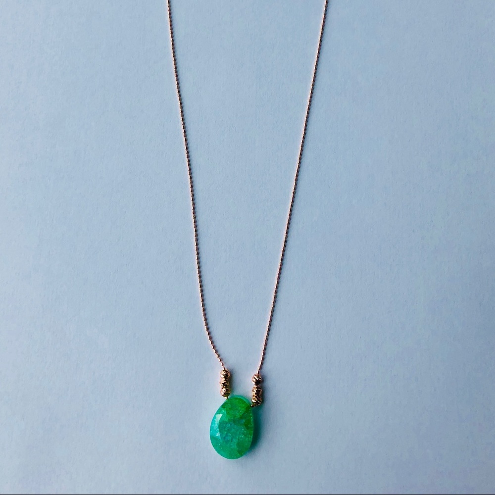 Green cubic zirconia necklace - Picture 3 of 7